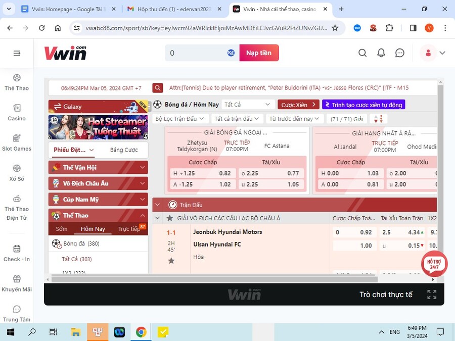 Lợi thế khi cá cược bóng đá tại Vwin
